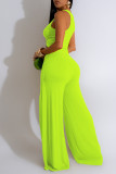 Elegant Solid Hollowed Out Patchwork High Opening O Neck Sleeveless Two Pieces