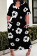 Casual Street Geometric Print Pocket V Neck Printed Plus Size Dresses