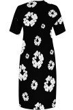 Casual Street Geometric Print Pocket V Neck Printed Plus Size Dresses