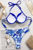 Sportswear Print Patchwork Swimwears(With Paddings)