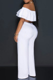 Casual Solid Patchwork Backless Off the Shoulder Short Sleeve Two Pieces