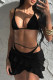 Sexy Solid Bandage Patchwork 3 Piece Sets