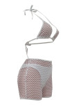 Sexy Solid Bandage See-through Backless Swimwears (Without Paddings)