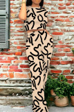 Casual Print Pocket O Neck Short Sleeve Two Pieces