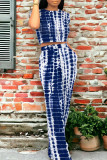 Casual Daily Striped Print Pocket Contrast O Neck Short Sleeve Two Pieces
