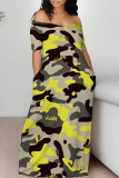 Casual Geometric Print Butterfly Print Contrast Off Shoulder Printed Dresses