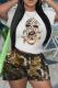 Casual Print Basic O Neck Short Sleeve Two Pieces