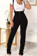 Street Solid Color Ruched Zipper Spaghetti Strap Skinny Jumpsuits