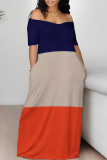 Casual Geometric Print Butterfly Print Contrast Off Shoulder Printed Dresses