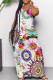 Casual Print Pocket Patchwork V Neck Long Dresses