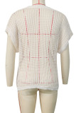 Sexy Casual Flowers Patchwork Hollow Out See-Through O Neck T-Shirts