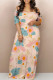 Casual Floral Print Patchwork Off Shoulder Printed Dresses