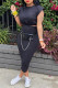 Casual Solid Color Basic O Neck Sleeveless Two Pieces