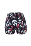 Casual Sportswear Print Basic Skinny High Waist Conventional Positioning Print Shorts