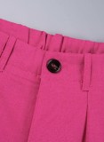 Casual Solid Color Straight High Waist Conventional Solid Color Trousers