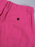 Casual Solid Color Straight High Waist Conventional Solid Color Trousers