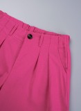 Casual Solid Color Straight High Waist Conventional Solid Color Trousers