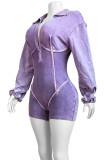 Casual Solid Color Patchwork V Neck Skinny Rompers