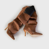 Casual Buttons Patchwork Pointed Out Door Shoes