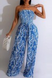 Sexy Casual Print Strapless Bodycon Jumpsuits