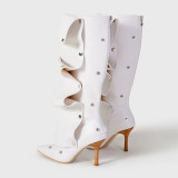 Casual Buttons Patchwork Pointed Out Door Shoes