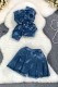 Sexy Print Buckle Pleated Patchwork Strapless Sleeveless Two Pieces