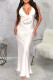 Celebrities Flowers Hollow Out Patchwork V Neck Evening Dresses