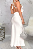Celebrities Flowers Hollow Out Patchwork V Neck Evening Dresses