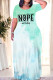Casual Street Gradient Print Letter Print O Neck Printed Dresses