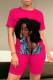 Casual Figure Print Basic O Neck Short Sleeve Two Pieces
