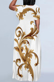 Casual Daily Floral Print O Neck Printed Dresses
