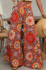 Casual Print Patchwork Boot Cut High Waist Speaker Full Print Bottoms