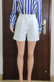 Casual Solid Color Pocket Buttons Zipper Patchwork Straight Mid Waist Straight Patchwork Bottoms