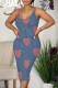 Casual Street The stars Flowers Love Print Faux Denim Print U Neck Printed Dresses