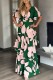 Casual Irregular Printed Patchwork V Neck Long Dresses