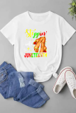 Casual Street Letter Print O Neck T-Shirts
