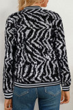 Street Sequins Patchwork Zipper Zipper Collar Outerwear