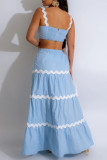 Celebrities Patchwork Backless Ruched Square Neck Sleeveless Two Pieces