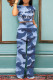 Casual Street Camouflage Print Letter Print Pocket O Neck Short Sleeve Two Pieces