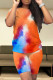 Casual Print Patchwork O Neck Short Sleeve Two Pieces