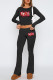 Casual Letters Patchwork O Neck Long Sleeve Two Pieces