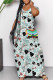 Casual Love Print Contrast V Neck Printed Dresses