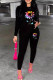 Casual Print Patchwork O Neck Long Sleeve Two Pieces