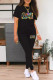 Casual Print Patchwork O Neck Short Sleeve Two Pieces