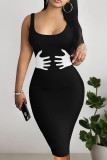Casual Street Print U Neck Printed Dresses