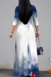 Casual Street Geometric Print With Belt Contrast V Neck Printed Dresses