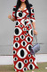 Casual Street Geometric Print With Belt Contrast V Neck Printed Dresses