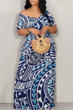 Sexy National Totem Print Off Shoulder Printed Dresses