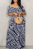 Sexy National Totem Print Off Shoulder Printed Dresses