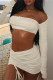 Sexy Casual Solid Color Patchwork Backless Belted Square Neck Long Sleeve Two Pieces